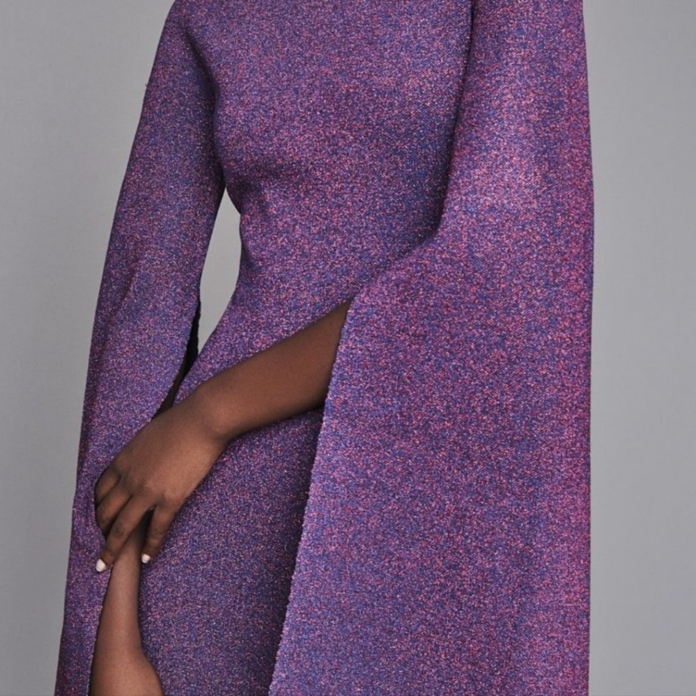 Solace London dress. Purple Metallic  Katy Perry, hit iconic dress! NWOT - Picture 8 of 12